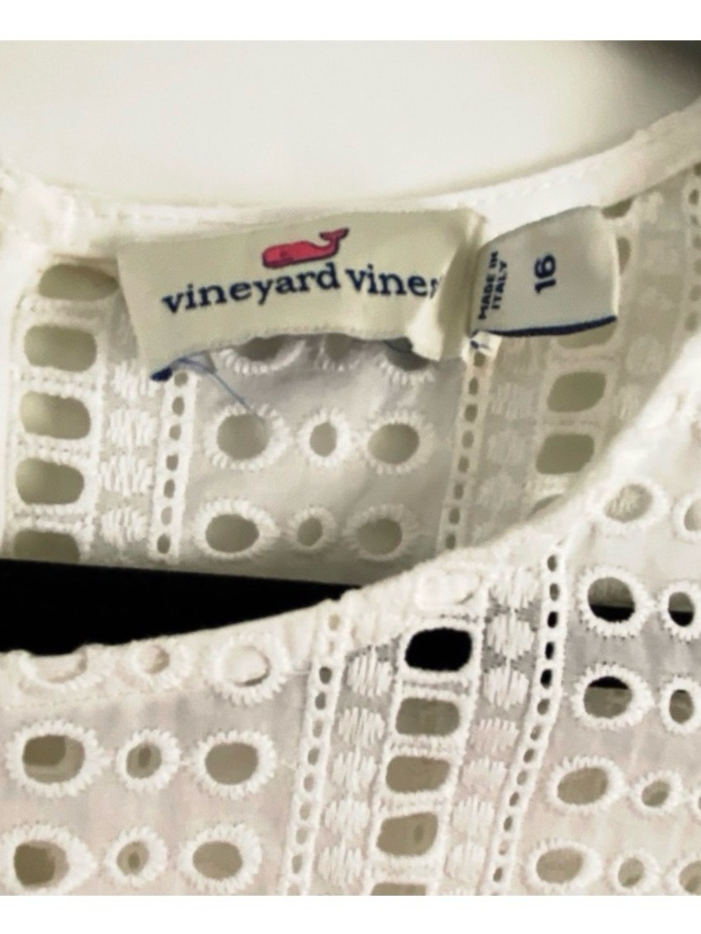VINEYARD VINES White Eyelet Fit and Flare Dress - Picture 7 of 8